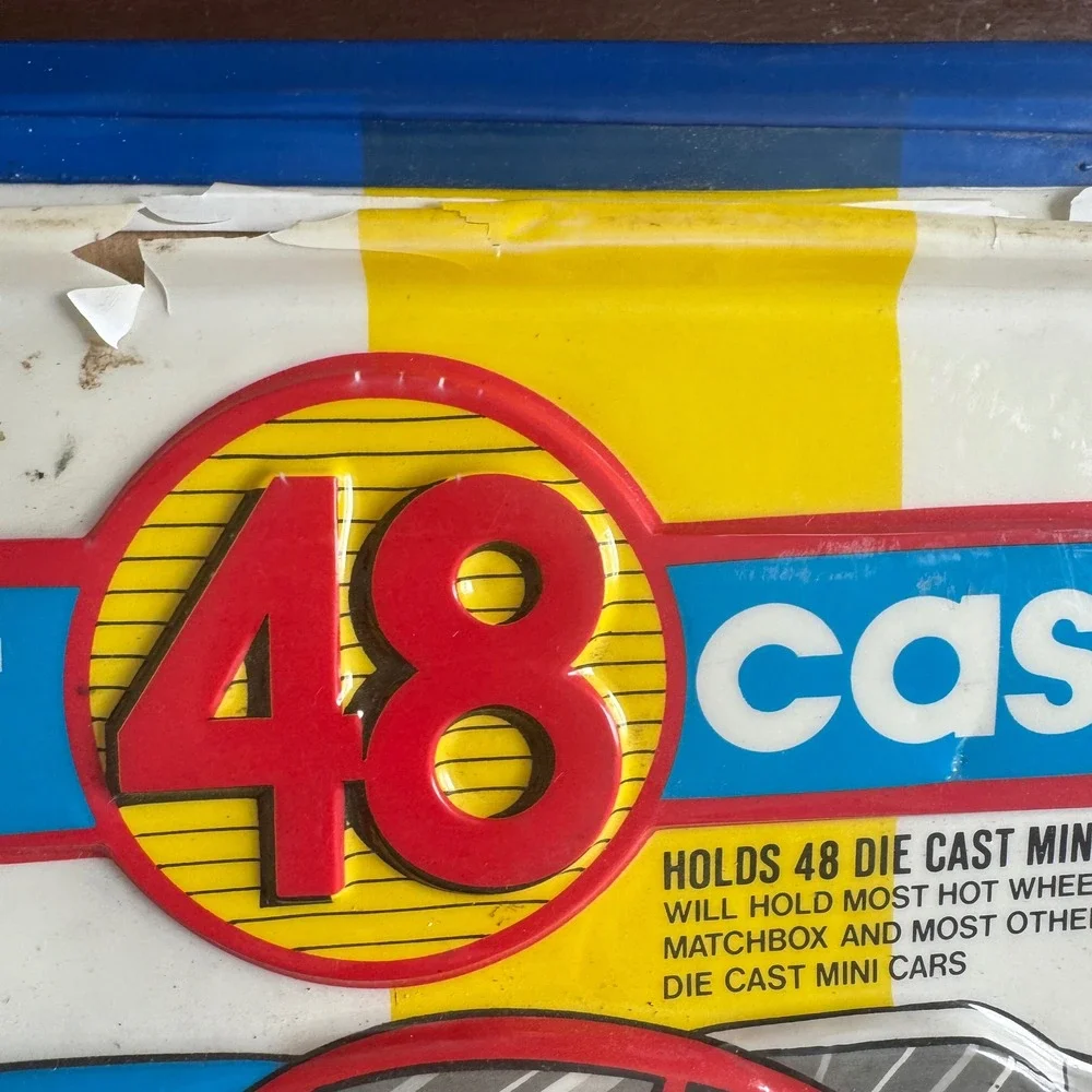 Vintage Tara Toy Corp 48 Car Case Vinyl Carrier with 22 Die Cast Cars No. 20300